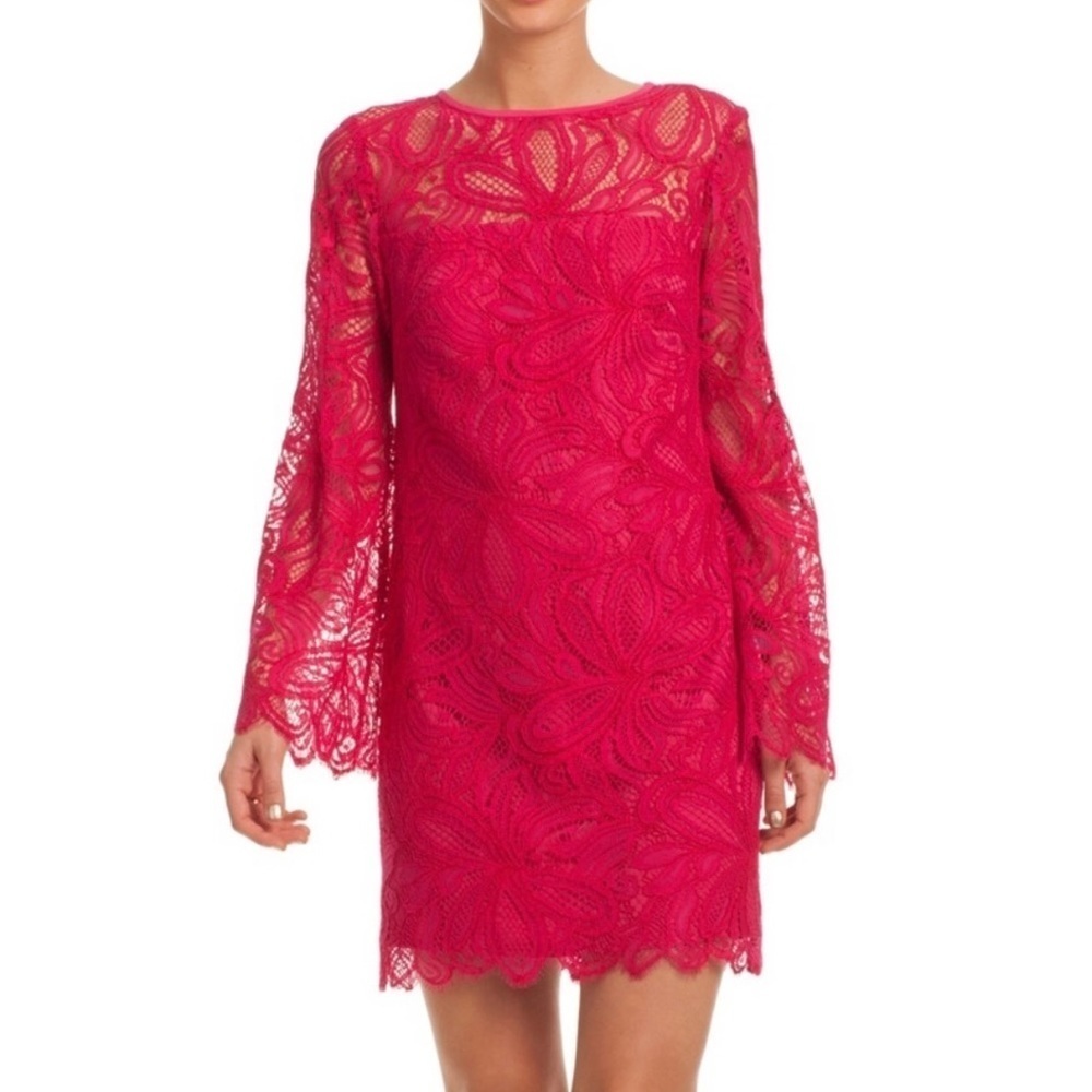 🛍Trina Turk Nery Monarch Lace Dress in Pink